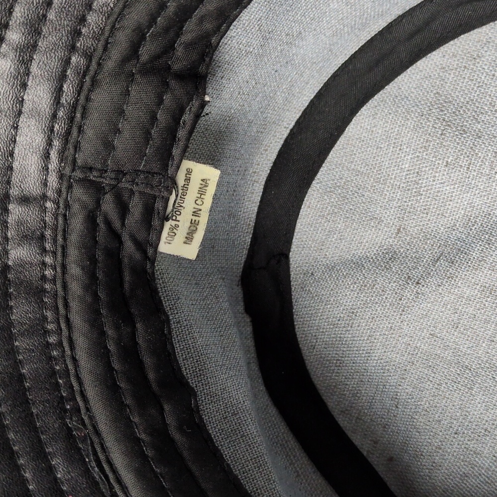 Black Vegan Leather Bucket Hat Adult One Size - Picture 8 of 14